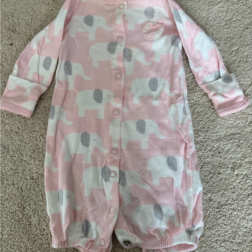 Carter's Pink and White Baby Onesie